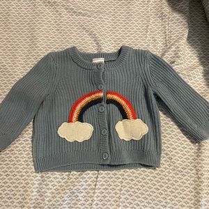 Hanna Andersson Blue Rainbow Cardigan, 6-12 months (70 cm)
